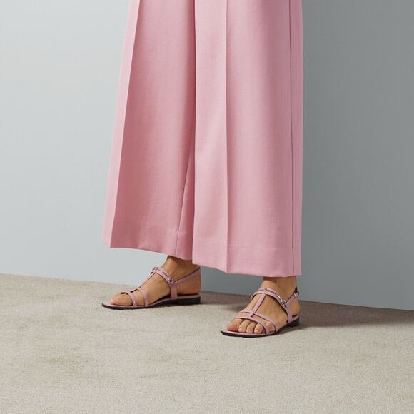 Gucci Divine 37/ US 7 Sandals Dolly Pink Leather Horsebit Slingback Strap NIB - Picture 3 of 13